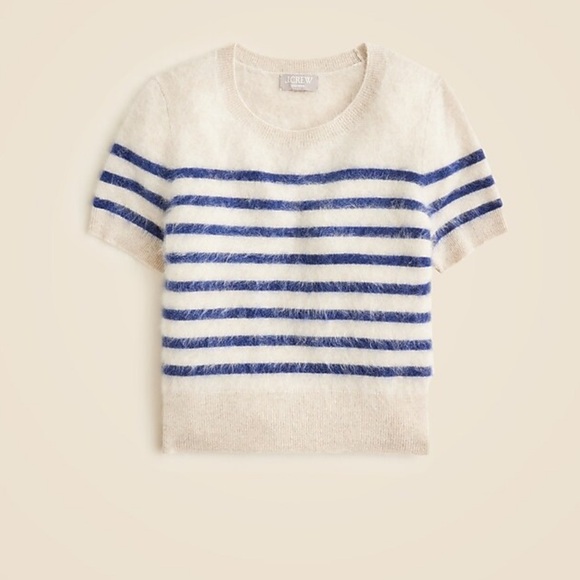 J. Crew Sweaters - J. CREW Brushed Cashmere T-Shirt in Stripe ~ Small